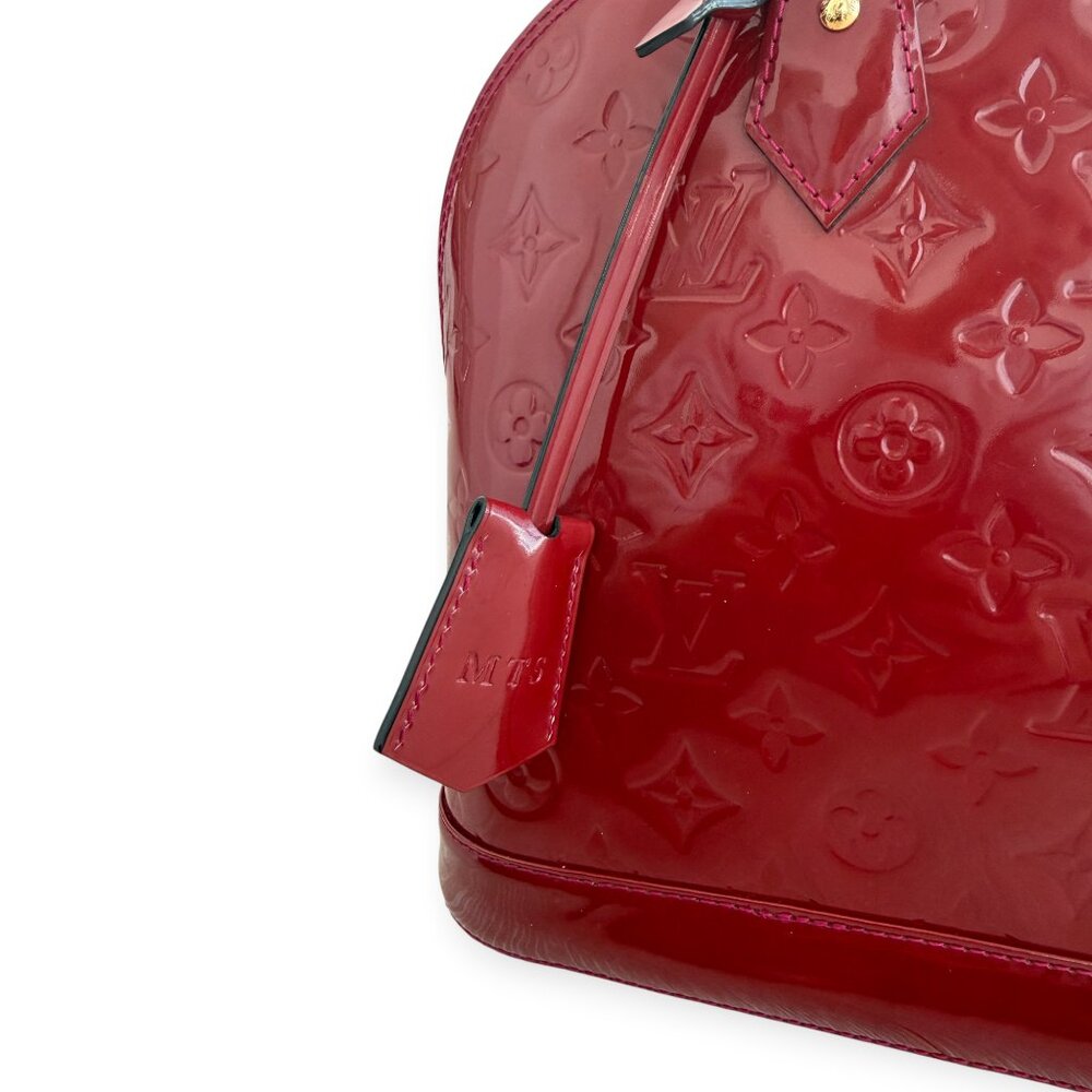 Authentic Dark Red Louis Vuitton Vernis Alma PM Pomme D’Amour Bag - Picture 13 of 15
